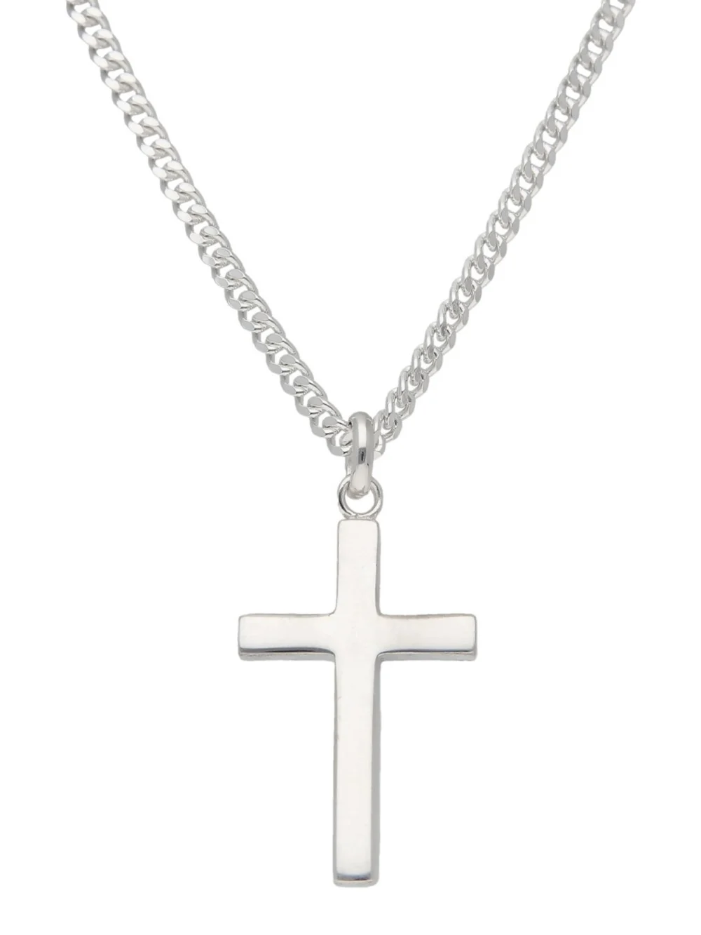 William May Sterling Silver Solid Polished Cross Pendant & 20" Necklace