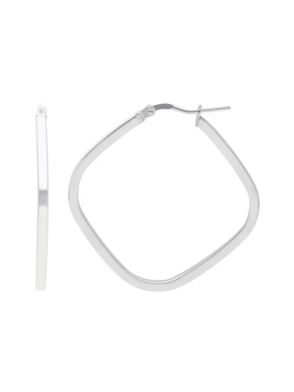 William May Sterling Silver Square Shaped Hoop Earrings
