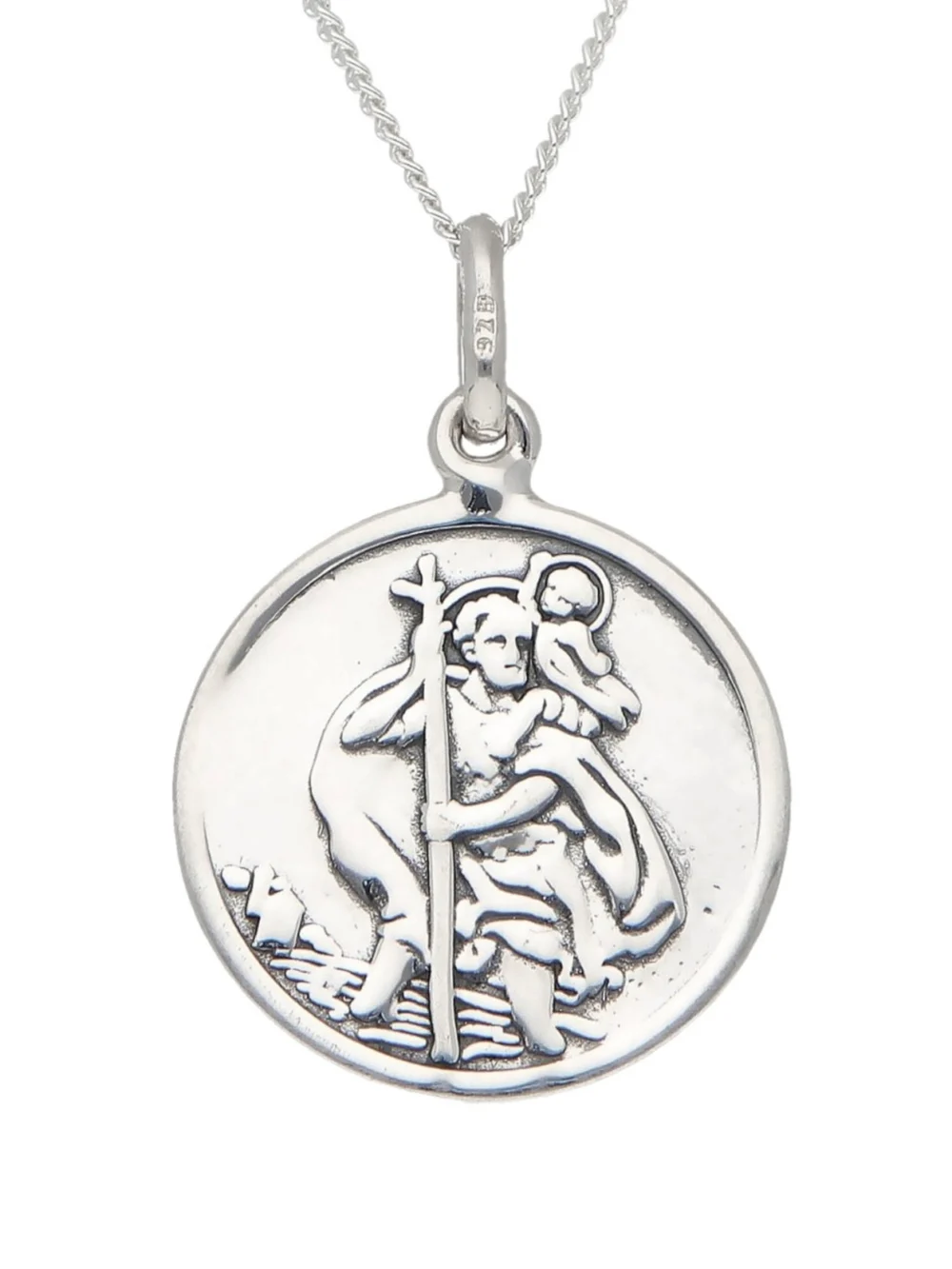 William May Sterling Silver St Christopher Pendant & 20" Necklace, view 2