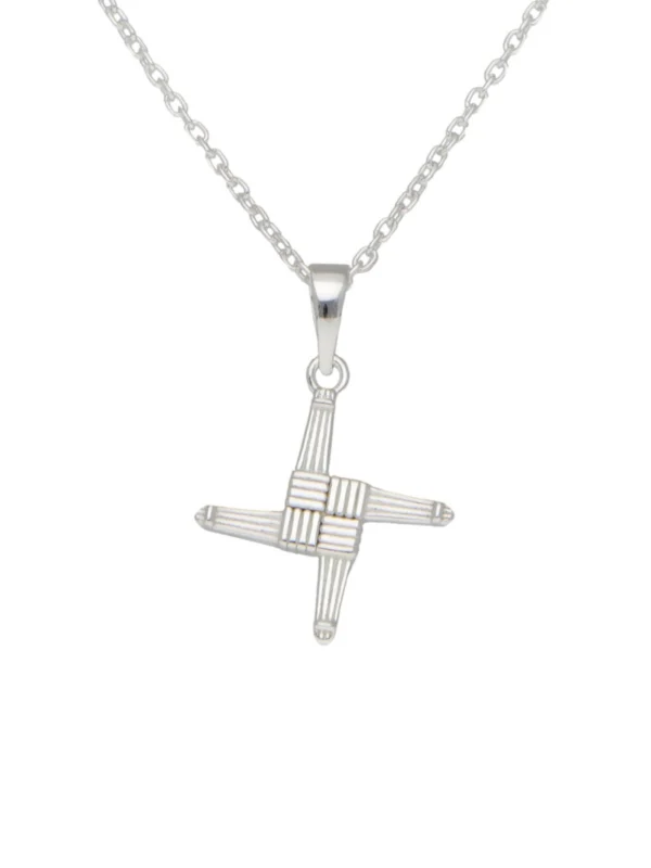 William May Sterling Silver St.brigids Cross Pendant & Chain Necklace