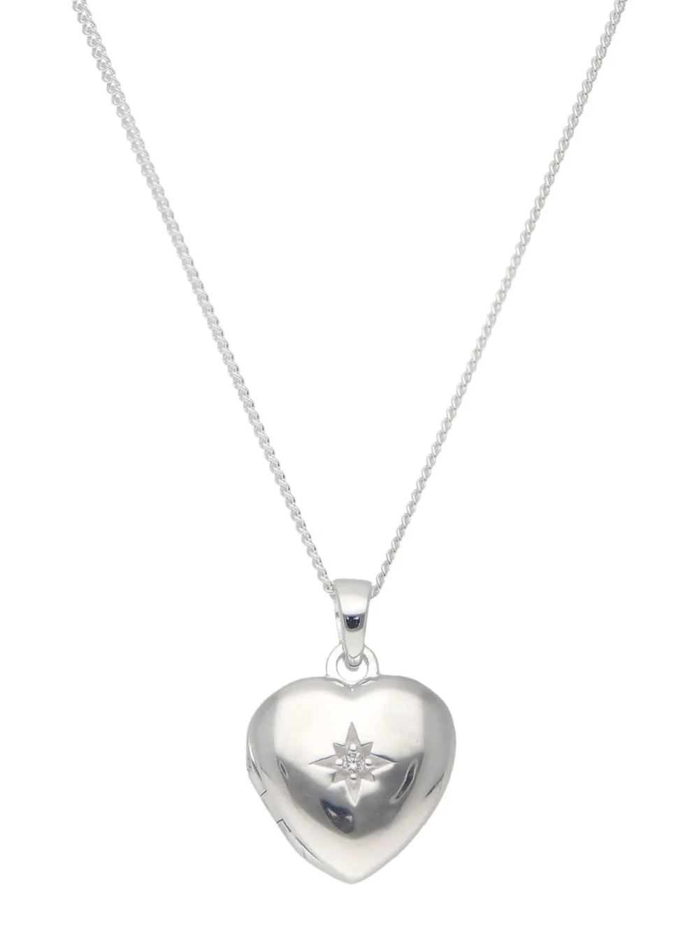 William May Sterling Silver Stone Set Heart Locket & 18" Necklace, view 2