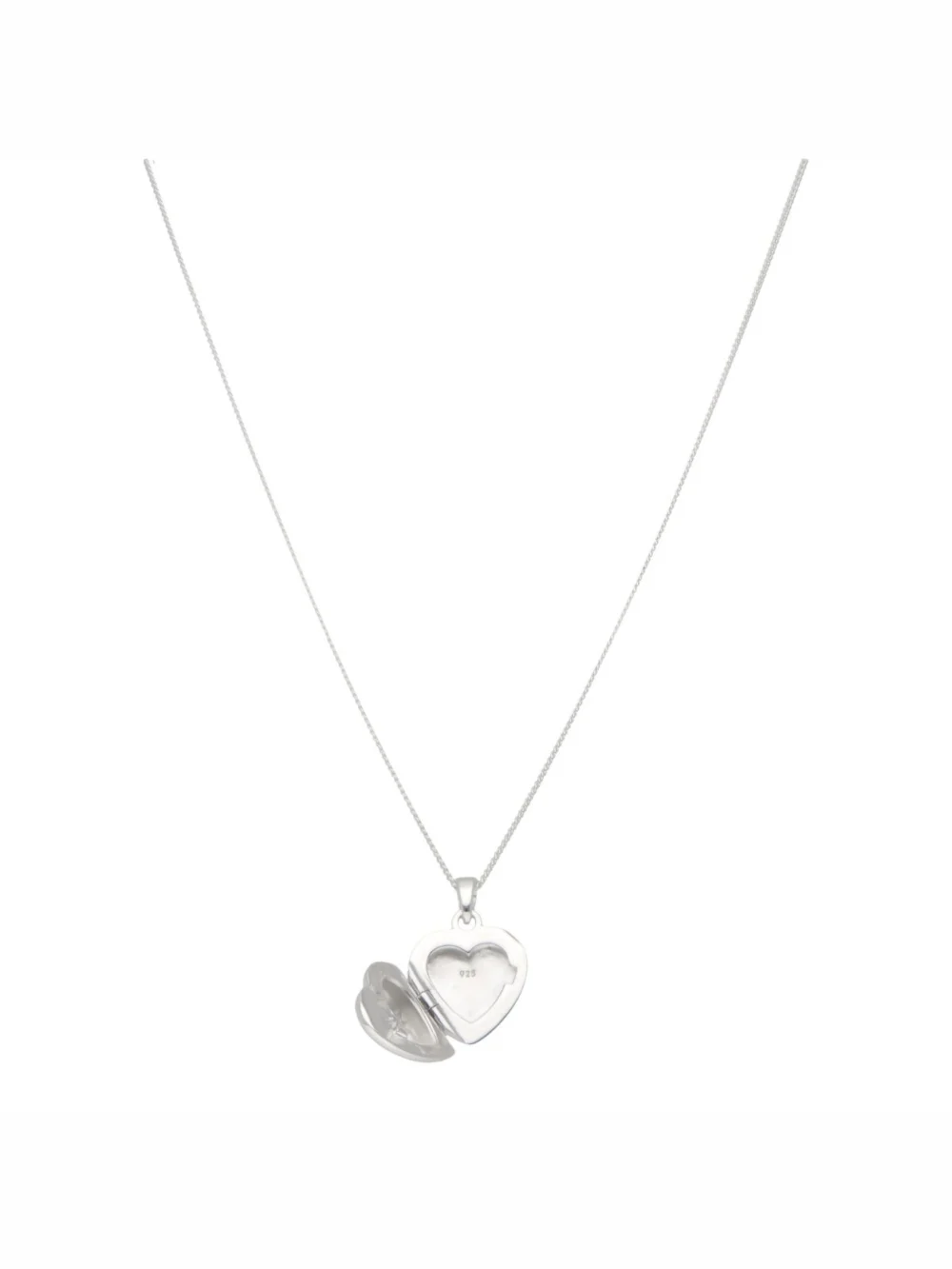 William May Sterling Silver Stone Set Heart Locket & 18" Necklace, view 3