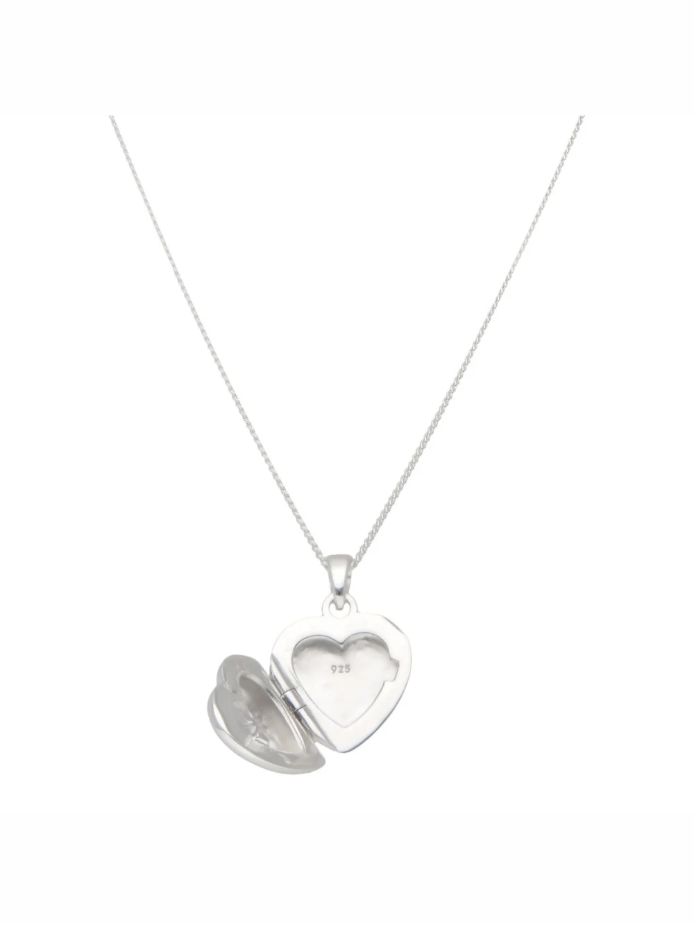 William May Sterling Silver Stone Set Heart Locket & 18" Necklace, view 4