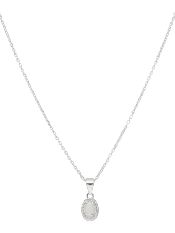 William May Sterling Silver Synthetic Opal Cluster Pendant Necklace