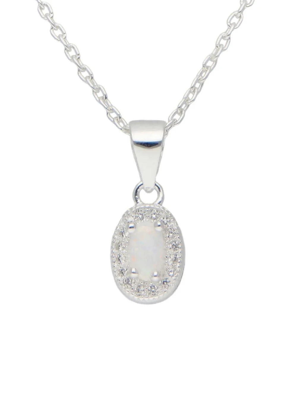 William May Sterling Silver Synthetic Opal Cluster Pendant Necklace, view 2