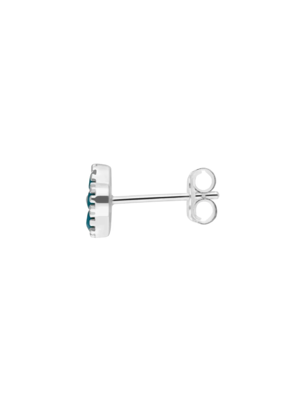 William May Sterling Silver Synthetic Turquoise Clover Petal Earrings, view 2