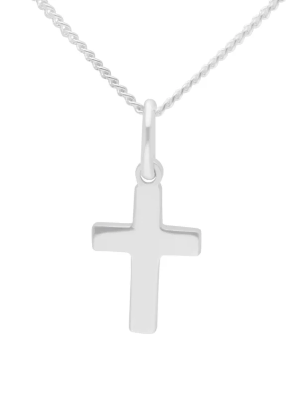 William May Sterling Silver Tiny Cross & 16" Chain Necklace