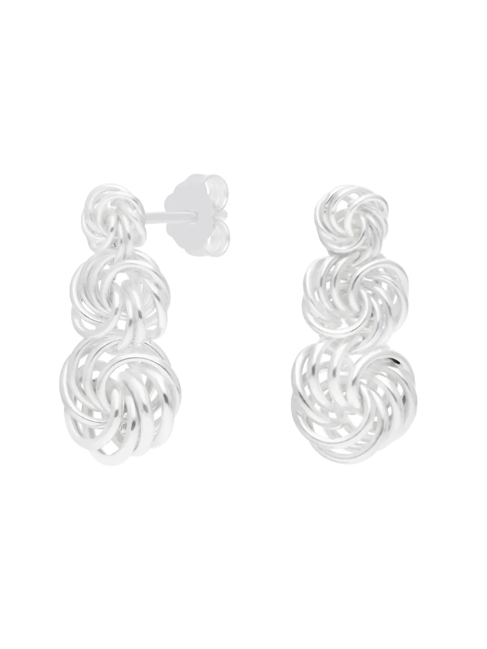 William May Sterling Silver Trilogy Knot Drop Earrings