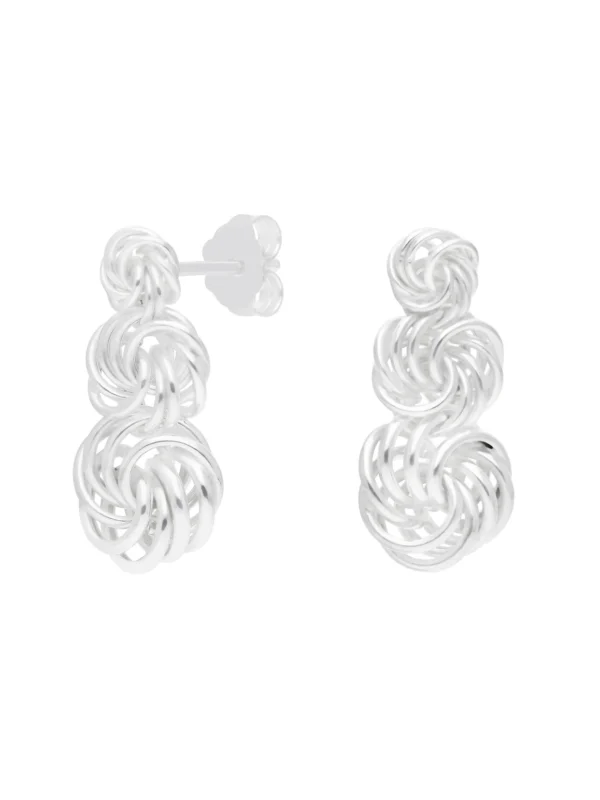 William May Sterling Silver Trilogy Knot Drop Earrings