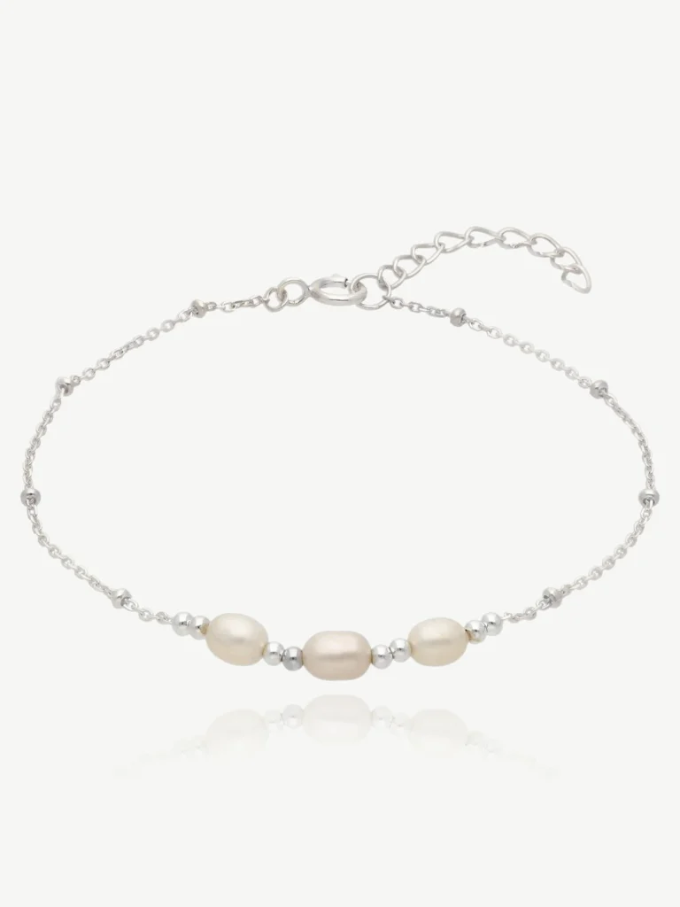 William May Sterling Silver Trio Fresh Water Cultured Pearl 7" Bracelet
