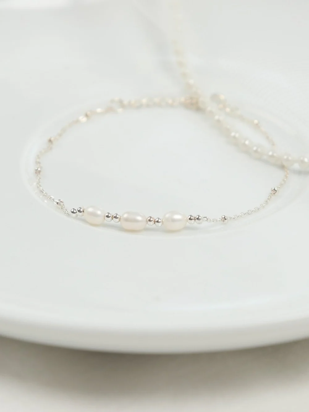 William May Sterling Silver Trio Fresh Water Cultured Pearl 7" Bracelet, view 3