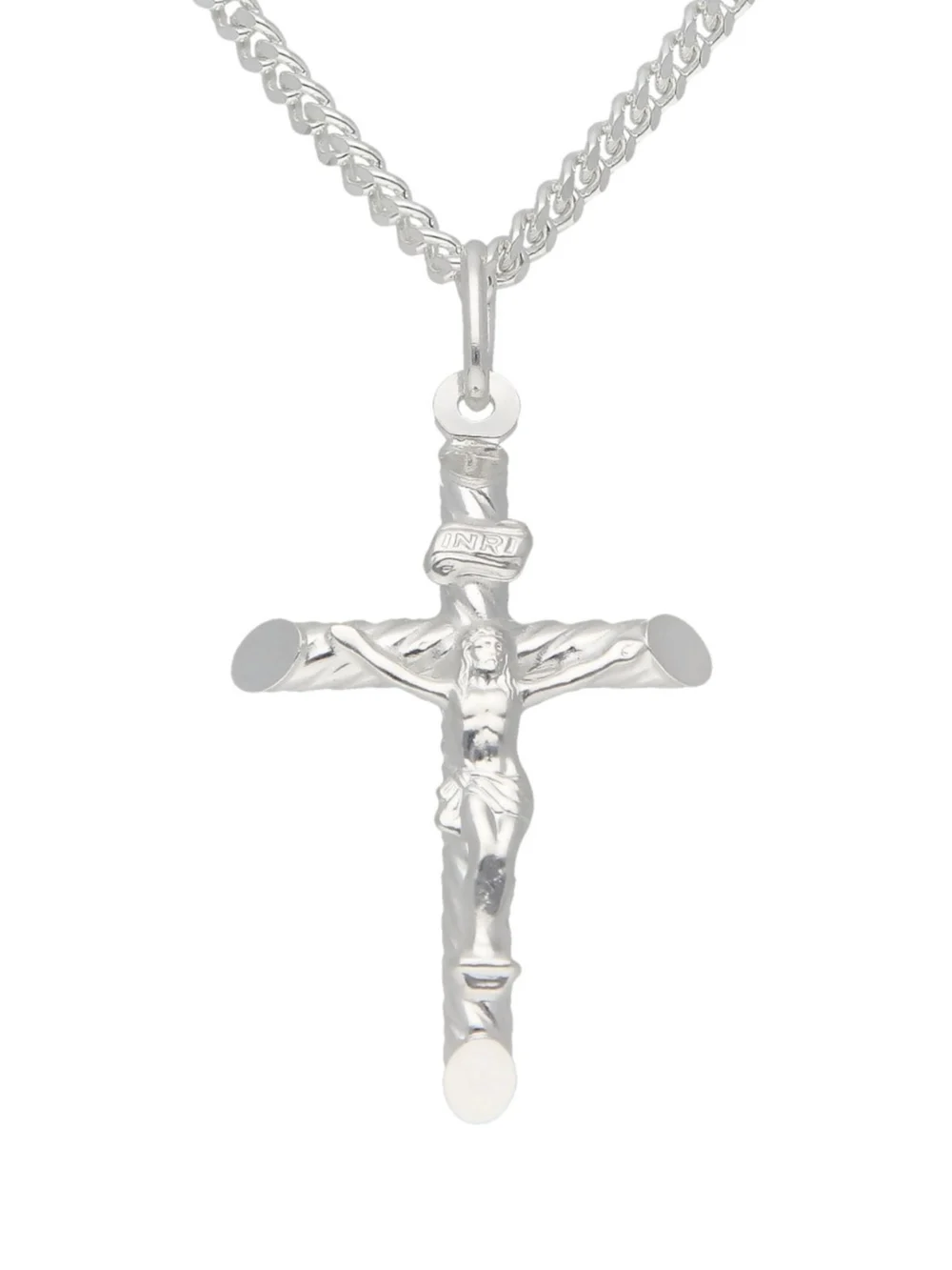 William May Sterling Silver Twist Crucifix & 22" Curb Chain Necklace, view 2
