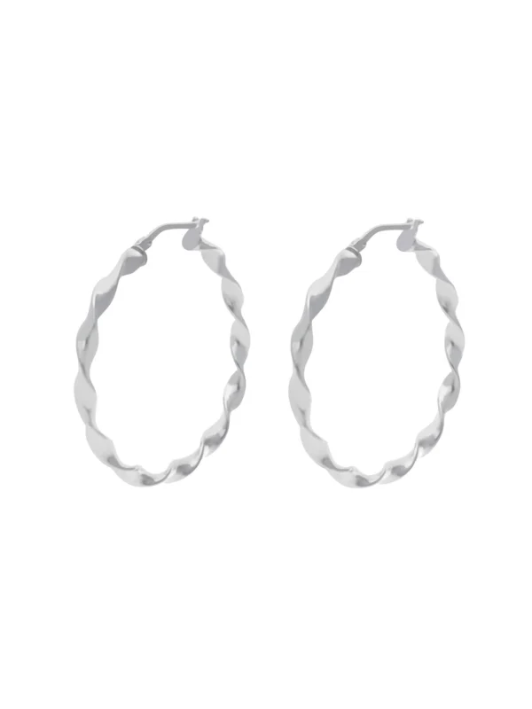 William May Sterling Silver Twist Hoop Creole Earrings