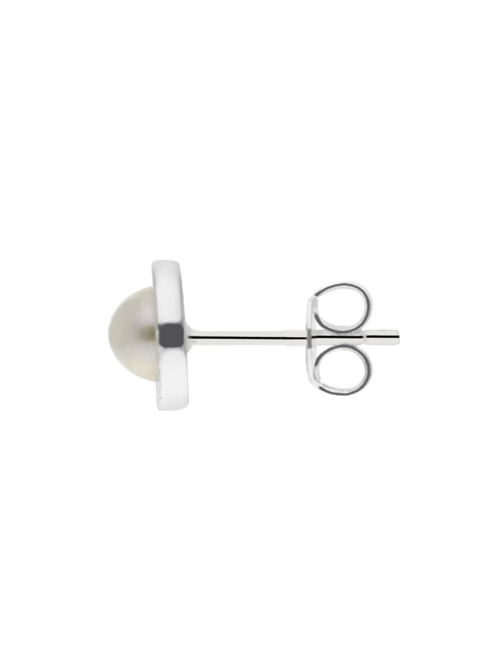 William May Sterling Silver Wreath Edged Pearl Stud Earrings, view 2