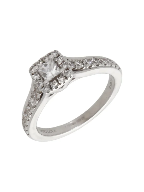 William May Vera Wang Mixed Cut Diamond Halo Cluster Ring