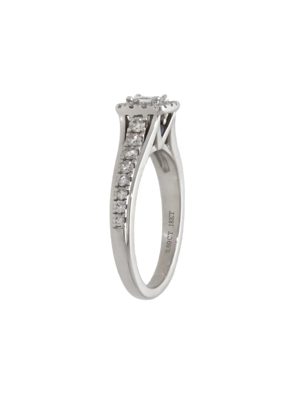 William May Vera Wang Mixed Cut Diamond Halo Cluster Ring, view 2