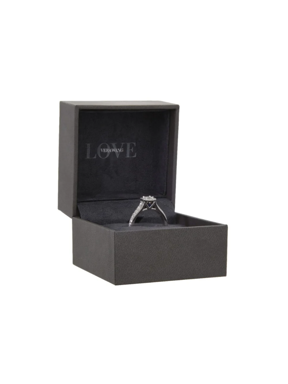 William May Vera Wang Mixed Cut Diamond Halo Cluster Ring, view 3