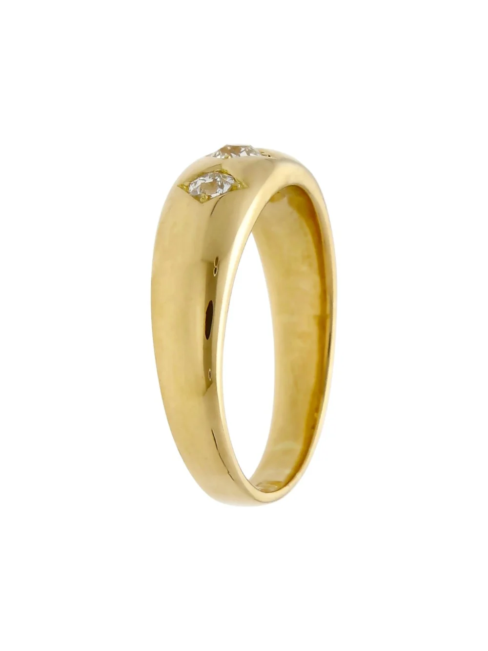 William May Vintage 1891 18ct Gold Diamond Trilogy Band Ring, view 3
