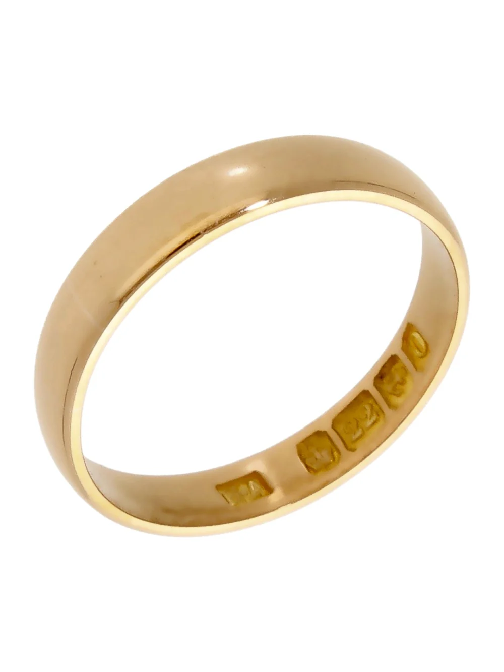 William May Vintage 1913 22ct Gold 3mm Wedding Ring, view 2