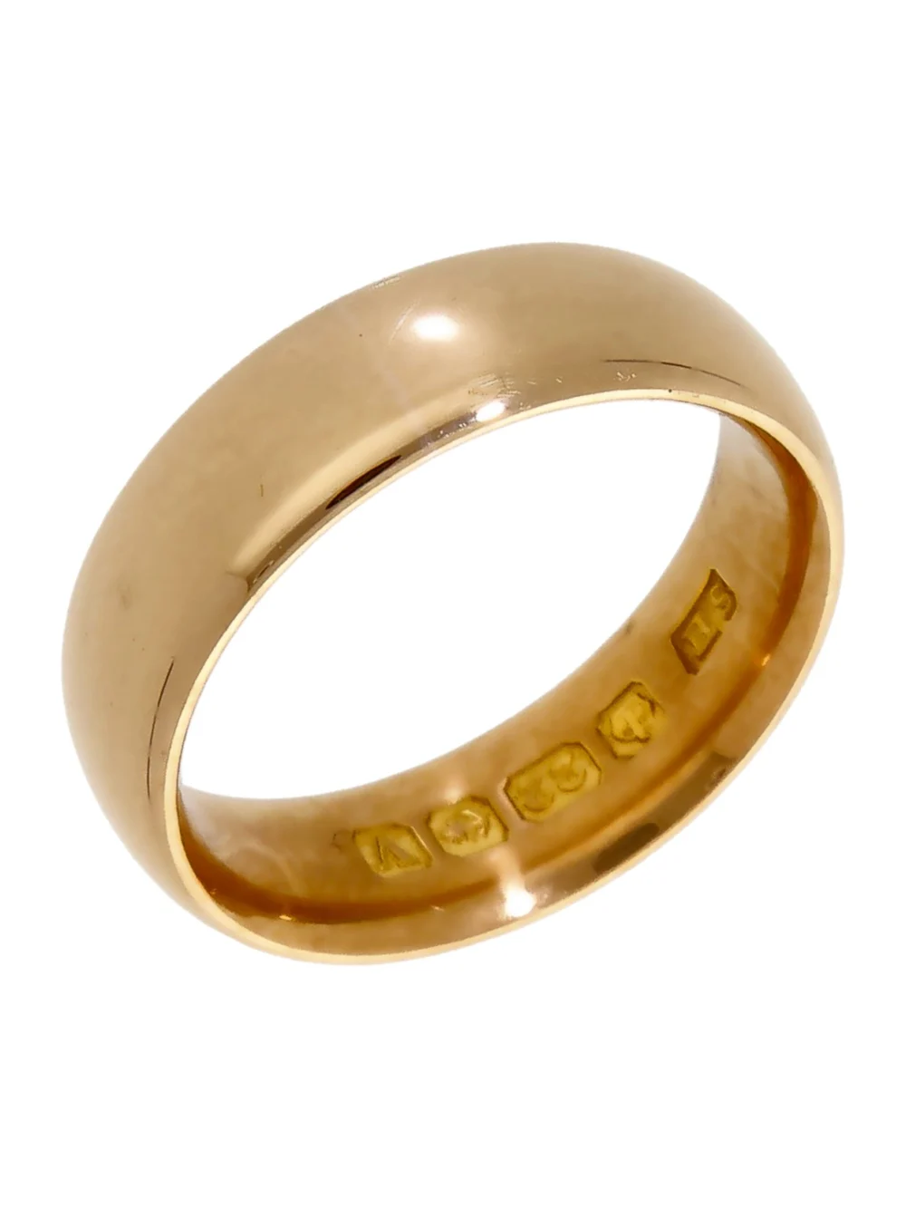 William May Vintage 1920 22ct Gold 6mm Wedding Ring, view 2
