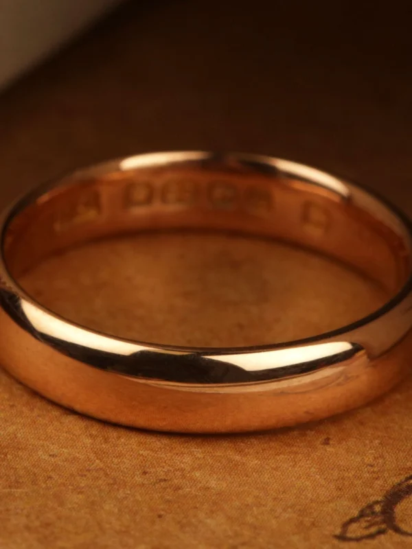 William May Vintage 1924 22ct Gold 4mm Wedding Ring