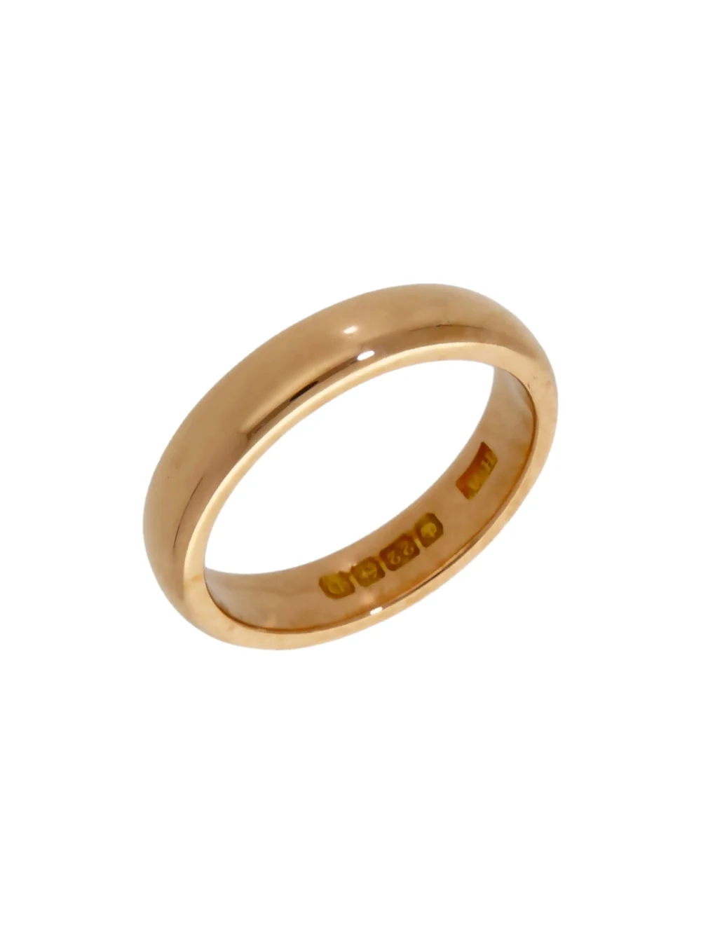 William May Vintage 1928 22ct Gold 4mm Wedding Ring, view 2