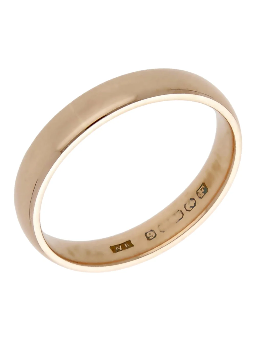William May Vintage 1930 9ct Rose Gold 4mm Wedding Ring, view 2