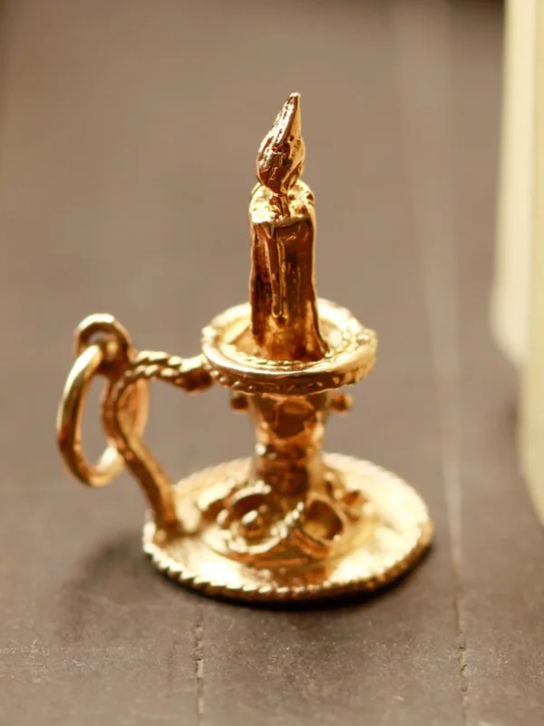 William May Vintage 1960 9ct Yellow Gold Candle Charm