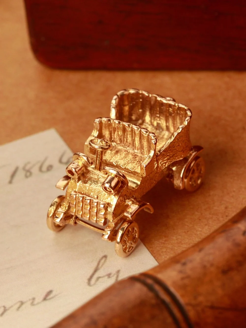 William May Vintage 1961 9ct Yellow Gold Car Charm