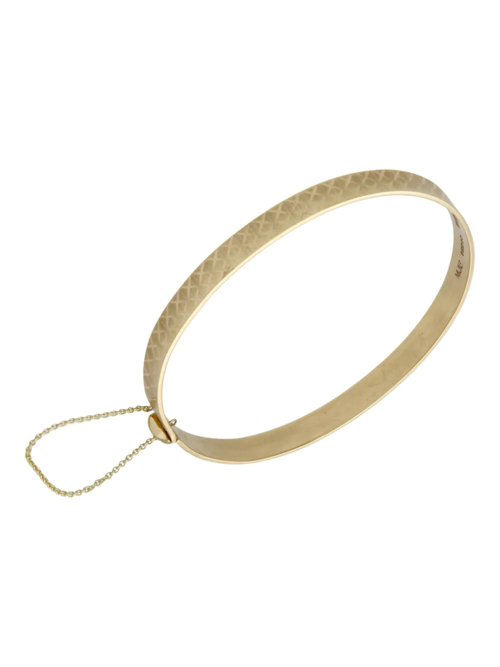 William May Vintage 1963 9ct Yellow Gold Hinged Bangle, view 2