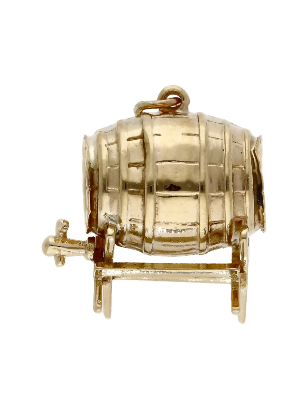 William May Vintage 1964 9ct Yellow Gold Keg Charm, view 2