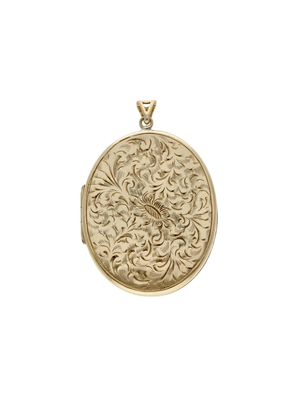 William May Vintage 1965 9ct Gold Large Oval Locket Pendant, view 2