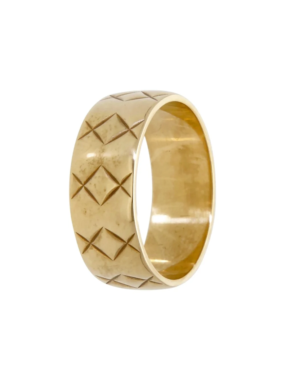 William May Vintage 1965 9ct Gold Star Engraved Wedding Ring, view 3