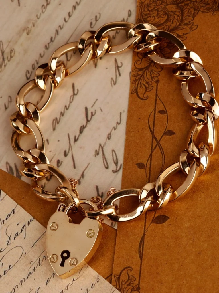 William May Vintage 1965 9ct Long & Short Link Padlock Bracelet