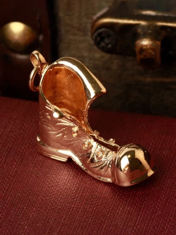 William May Vintage 1965 9ct Yellow Gold Old Boot Charm