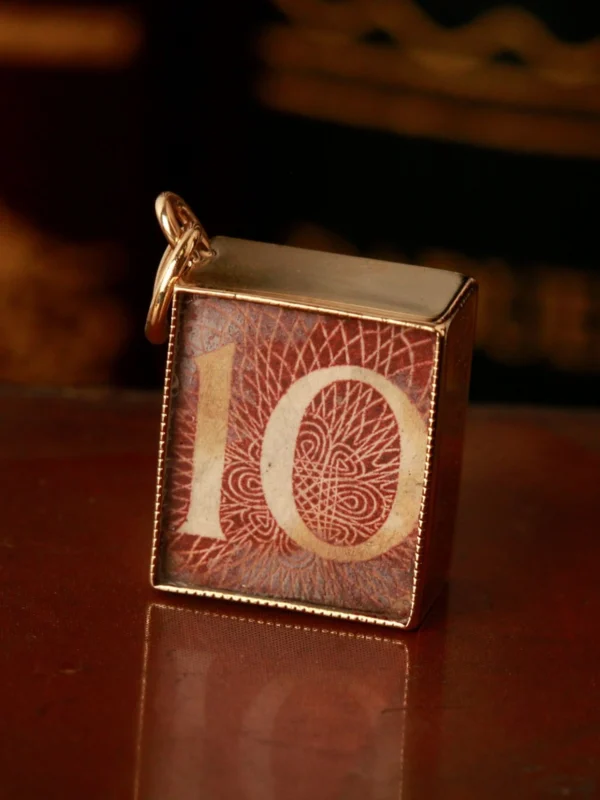 William May Vintage 1966 9ct Gold 10 Shilling Note Capsule Charm