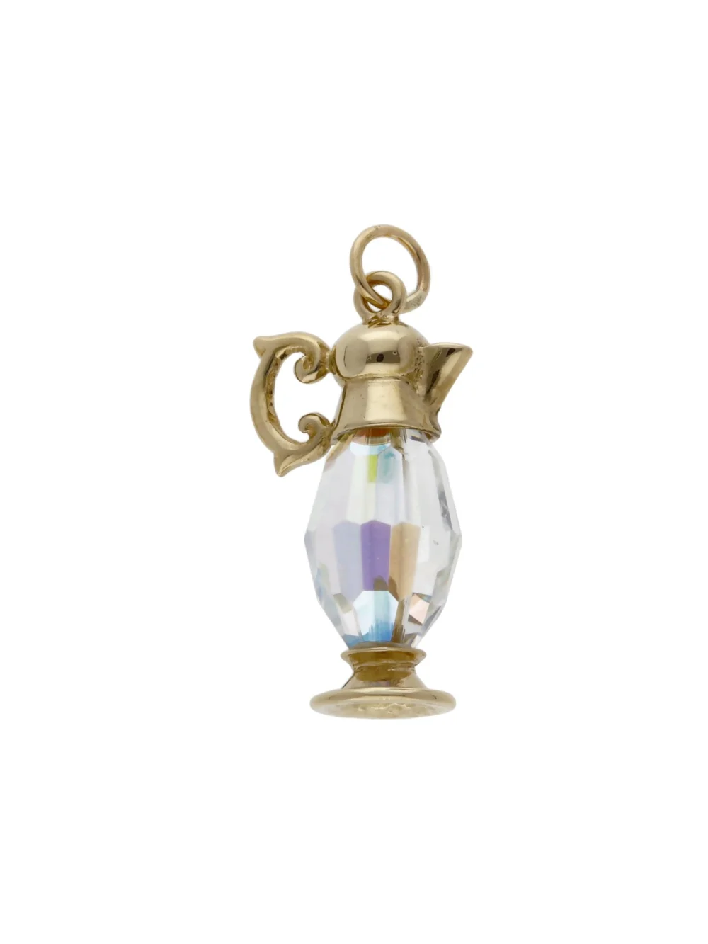 William May Vintage 1966 9ct Yellow Gold Crystal Jug Charm, view 2