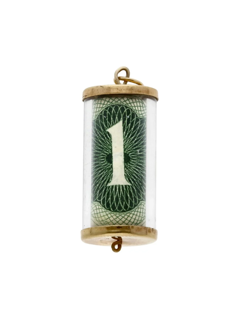 William May Vintage 1967 9ct Yellow Gold £1 Note Capsule Charm, view 2
