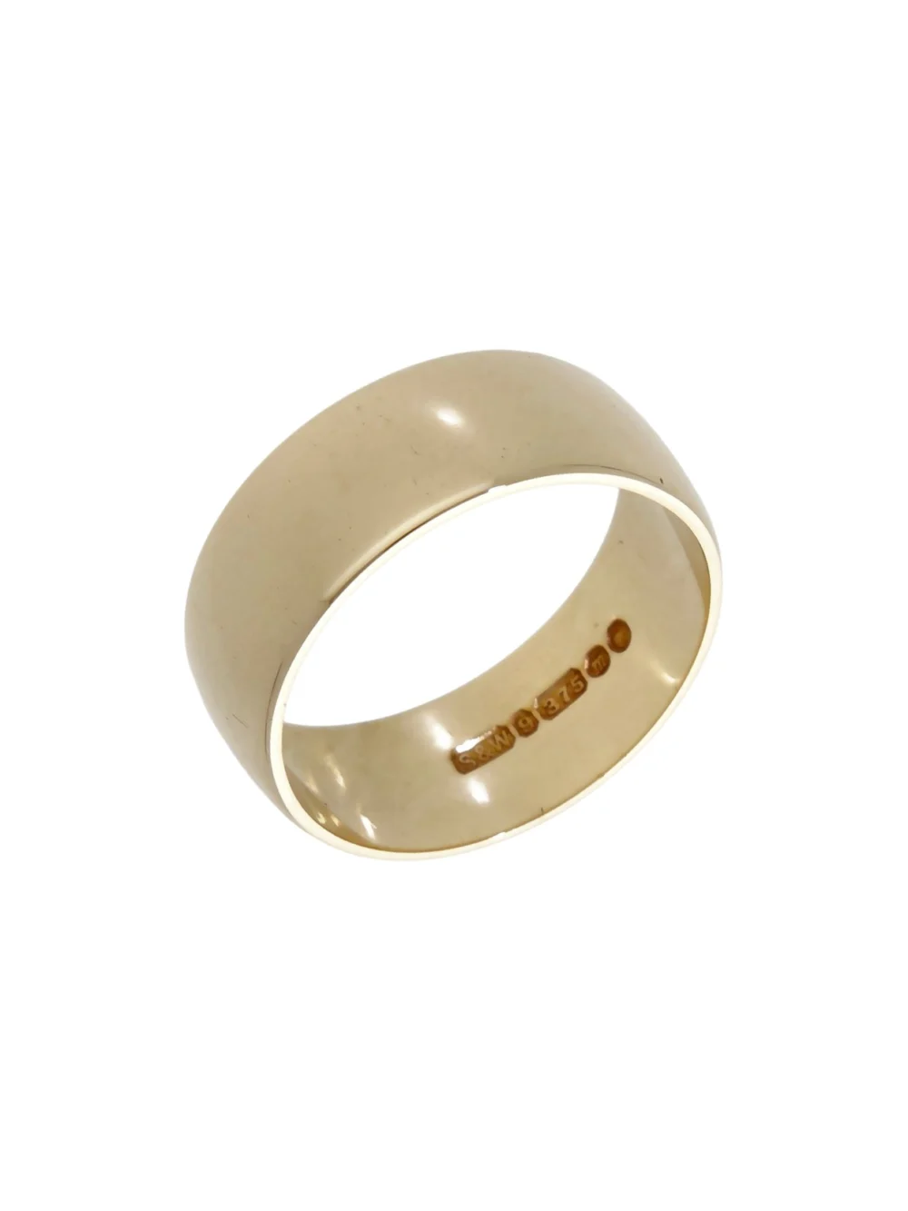 William May Vintage 1967 9ct Yellow Gold 8mm Wedding Ring, view 2