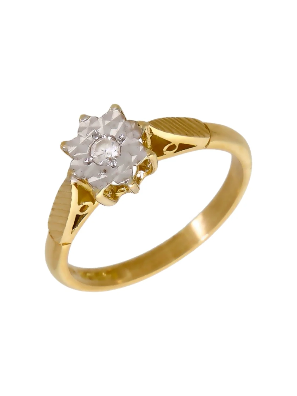 William May Vintage 1968 18ct Yellow Gold Diamond Solitaire Ring, view 2