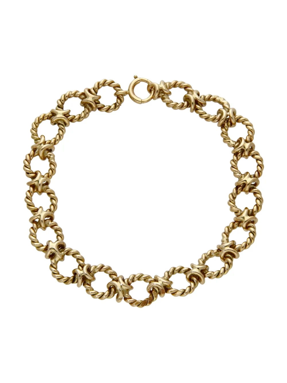 William May Vintage 1968 9ct Gold 7.5" Rope Circle Link Bracelet, view 2