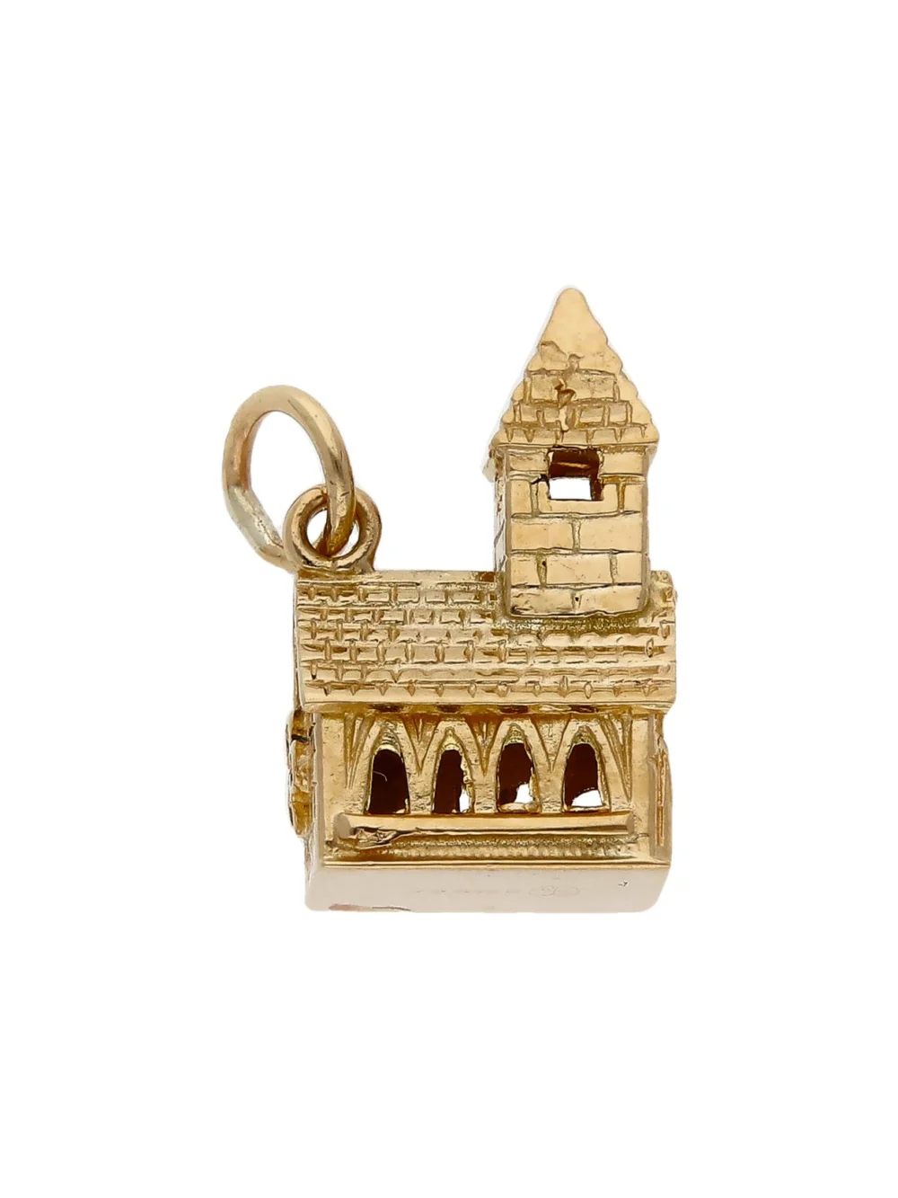 William May Vintage 1968 9ct Yellow Gold Church Charm, view 2