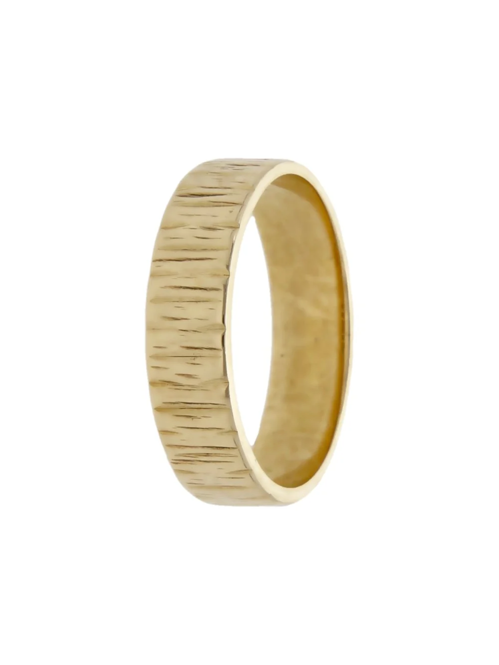 William May Vintage 1970 9ct Yellow Gold Barked 4mm Wedding Ring, view 3