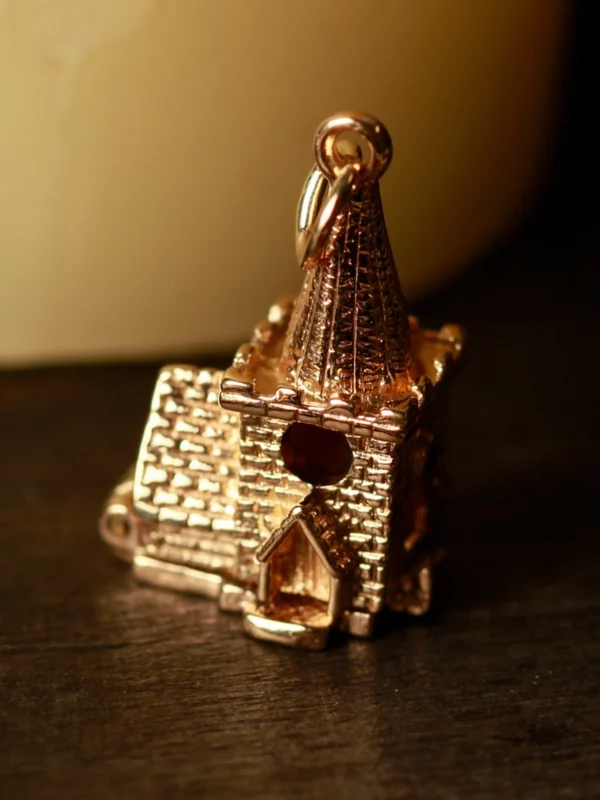 William May Vintage 1971 9ct Gold Opening Church Wedding Charm