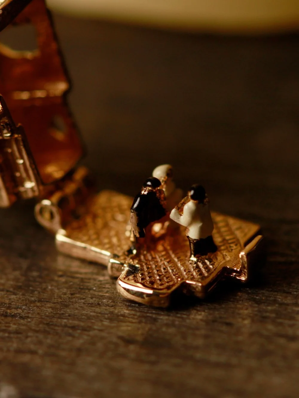William May Vintage 1971 9ct Gold Opening Church Wedding Charm, view 2