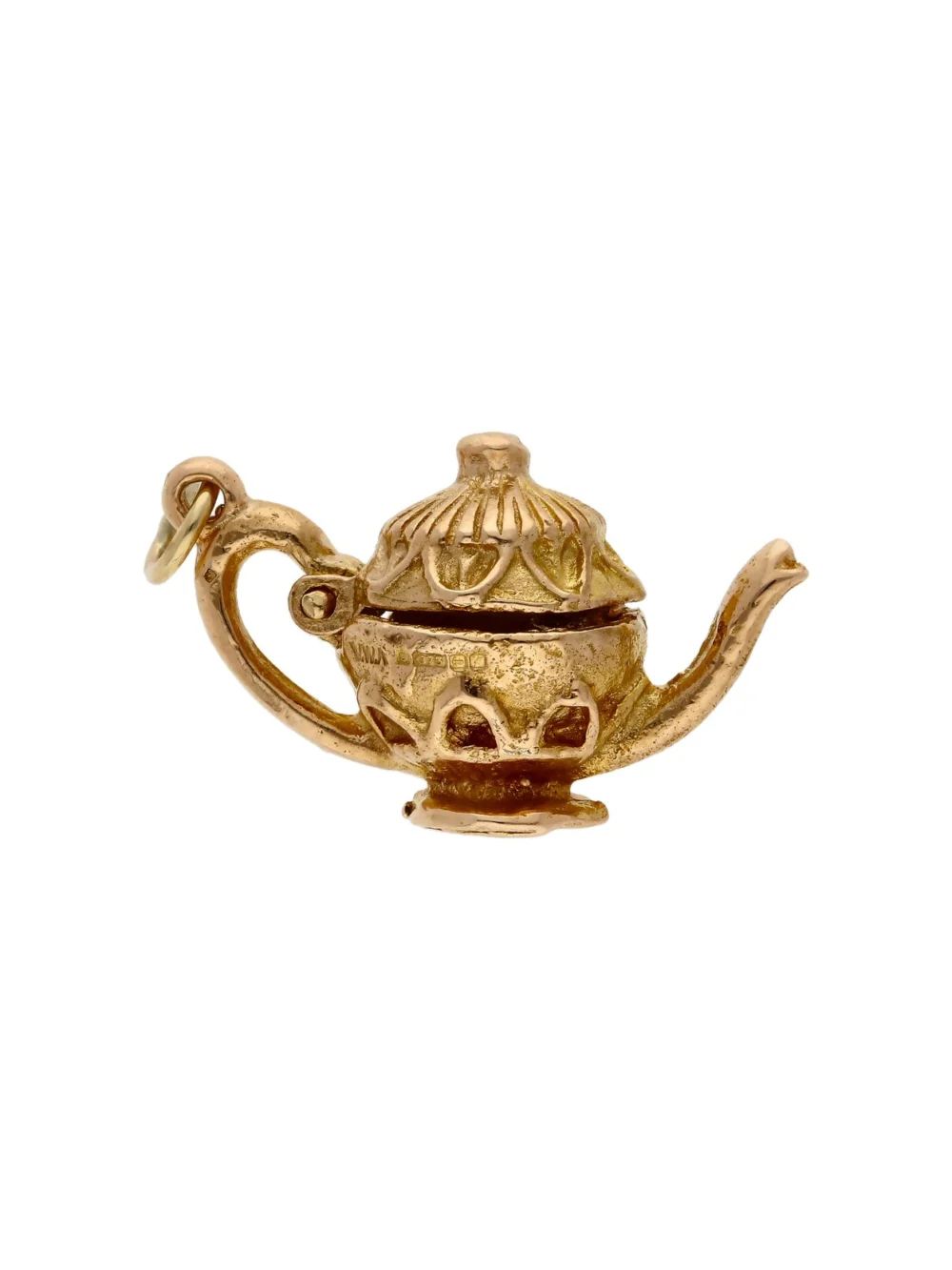 William May Vintage 1971 9ct Yellow Gold Opening Teapot Charm, view 3