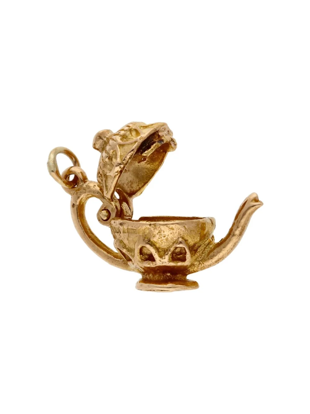William May Vintage 1971 9ct Yellow Gold Opening Teapot Charm, view 4