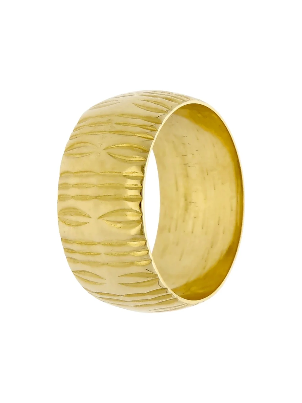 William May Vintage 1972 18ct Gold Barked 8mm Wedding Ring, view 3