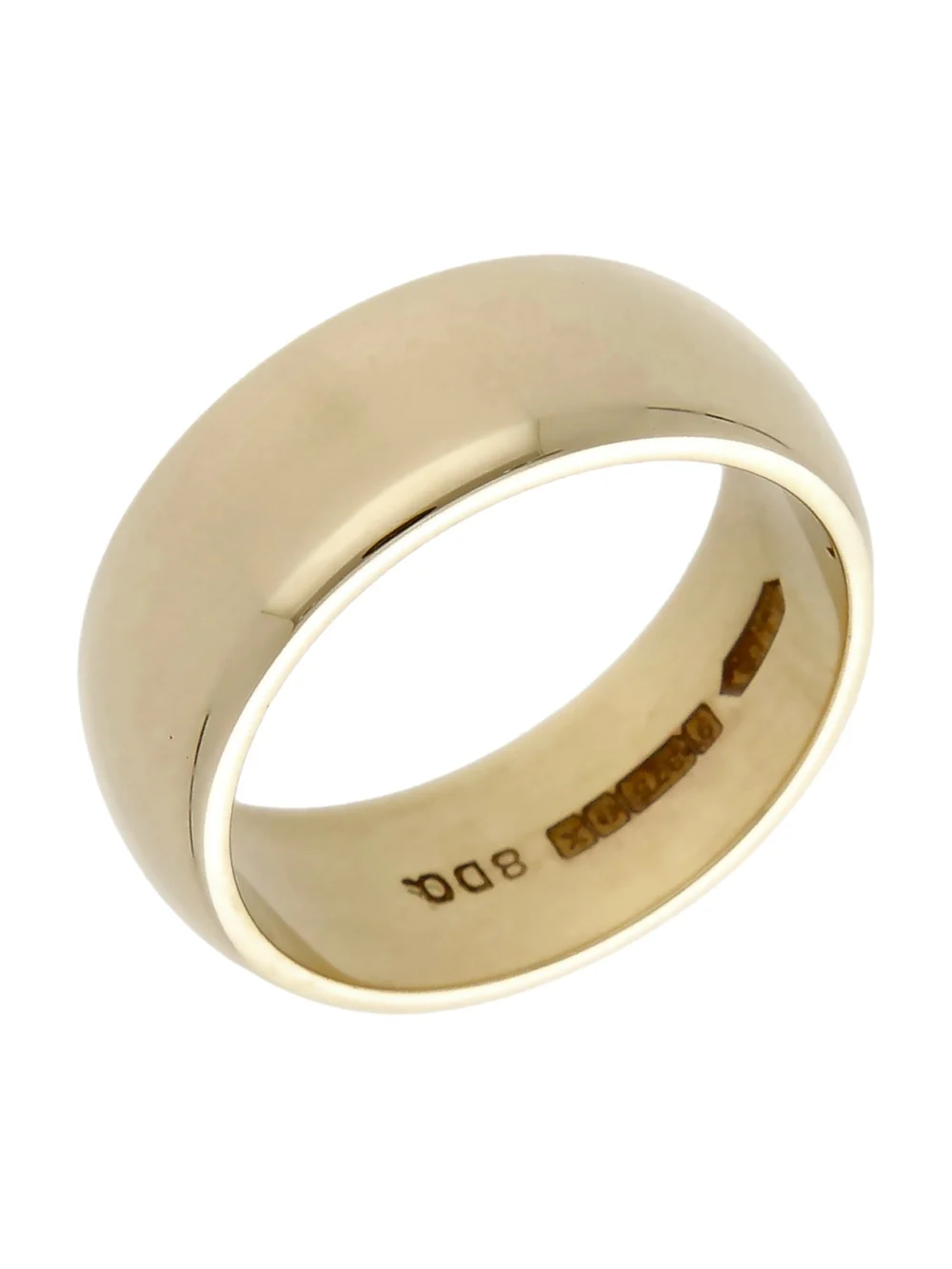William May Vintage 1972 9ct Yellow Gold 8mm Wedding Ring, view 2
