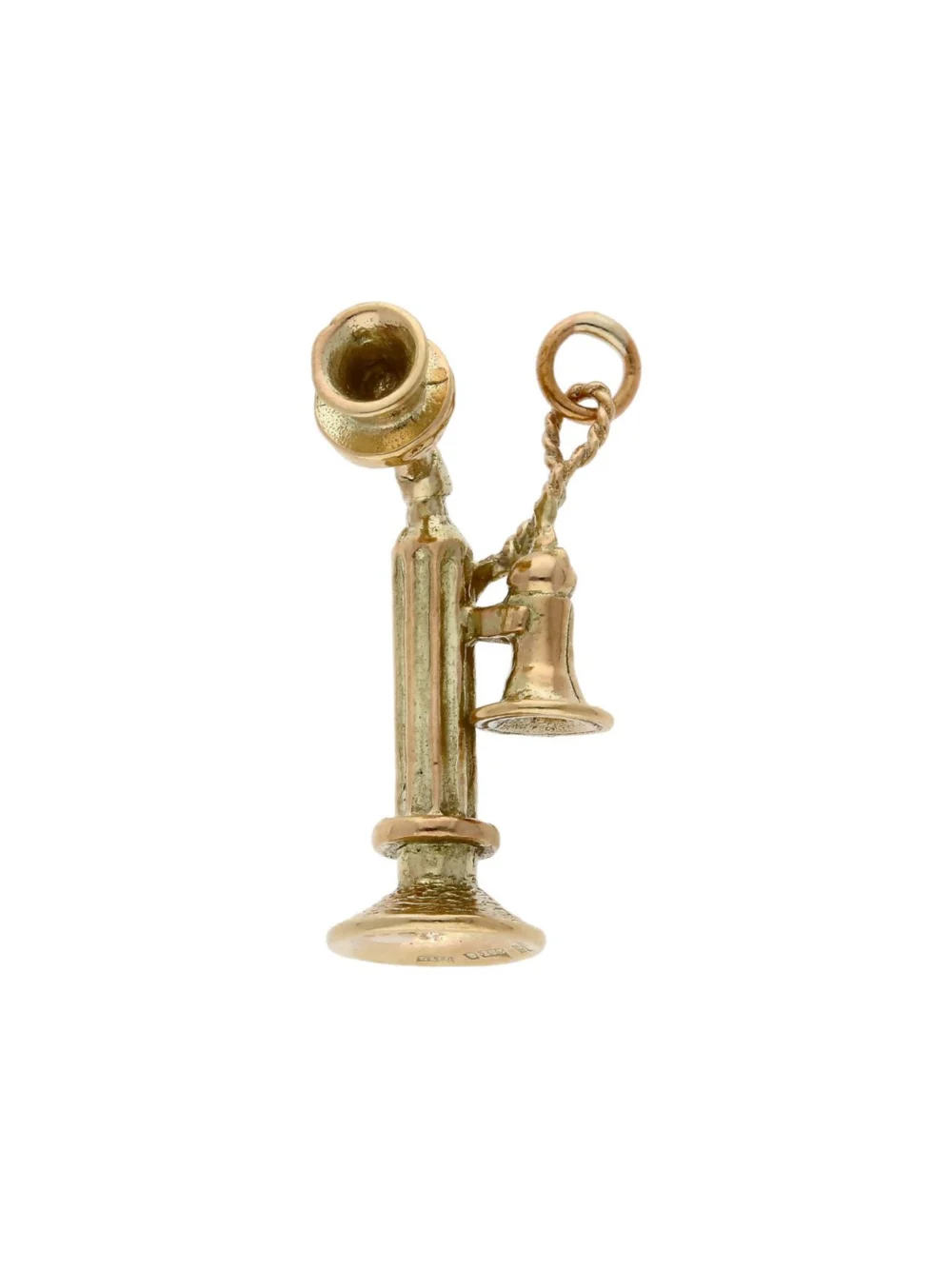 William May Vintage 1972 9ct Yellow Gold Telephone Charm, view 2